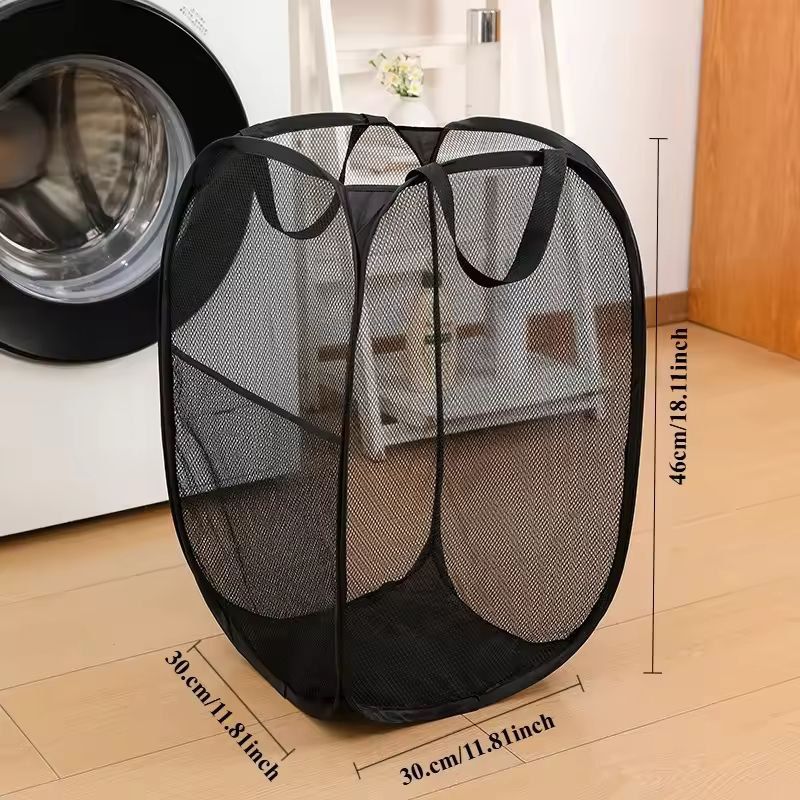 LargeCapacity Foldable Mesh Laundry Basket Dirty Clothes Organizer 4