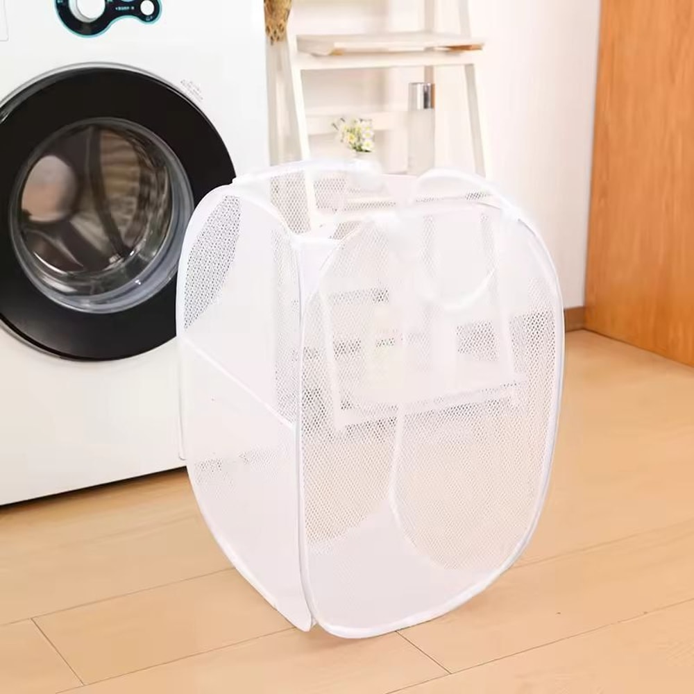 LargeCapacity Foldable Mesh Laundry Basket Dirty Clothes Organizer 6
