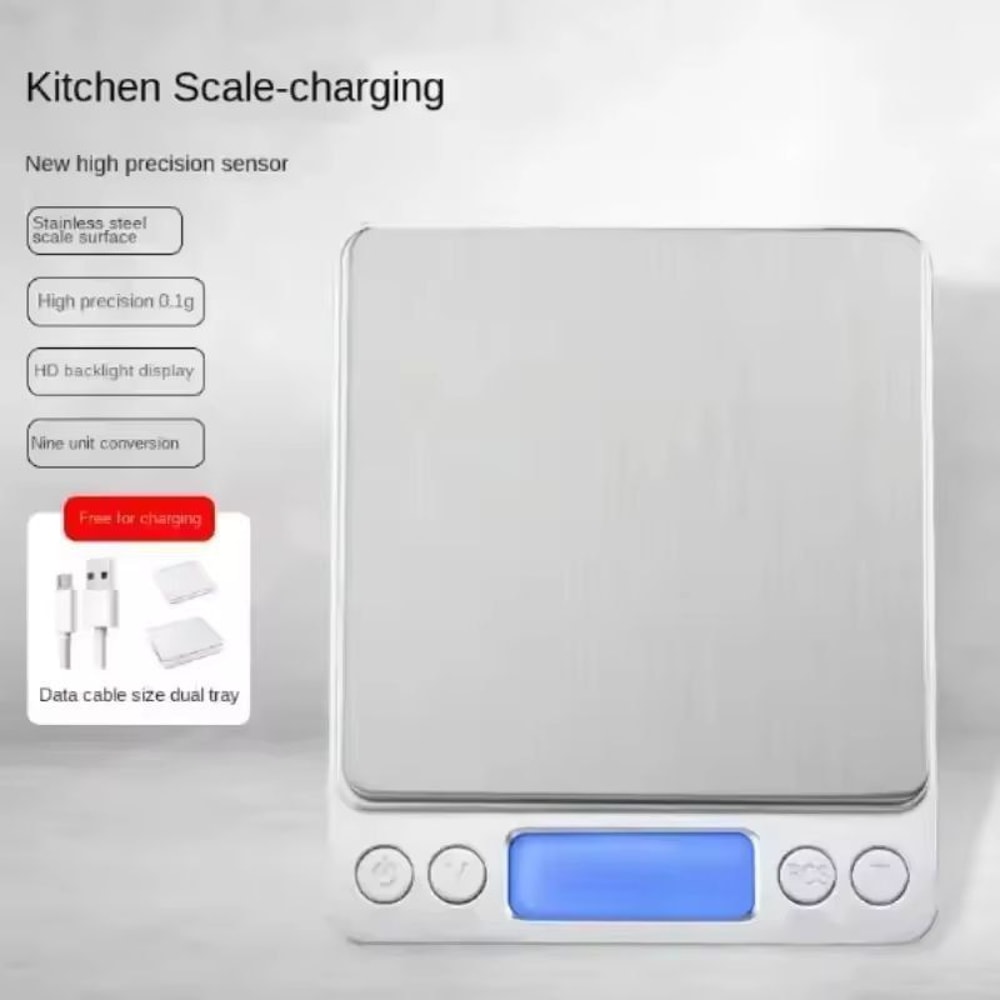 PrecisePro Stainless Steel Kitchen Scale 01g Precision Digital Food Scale 3 Kg 3