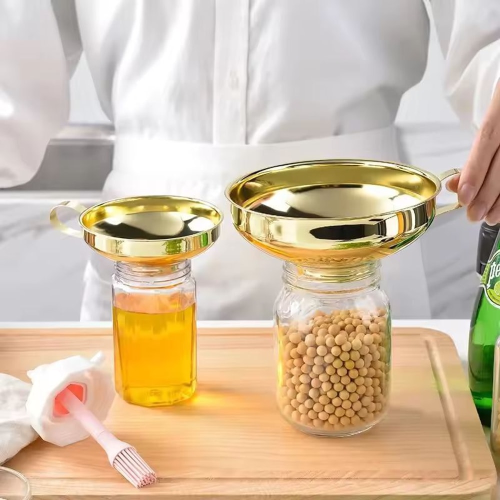 Premium Stainless Steel WideMouth Kitchen Funnel Large Diameter Jar Oil Pouring Tool 1