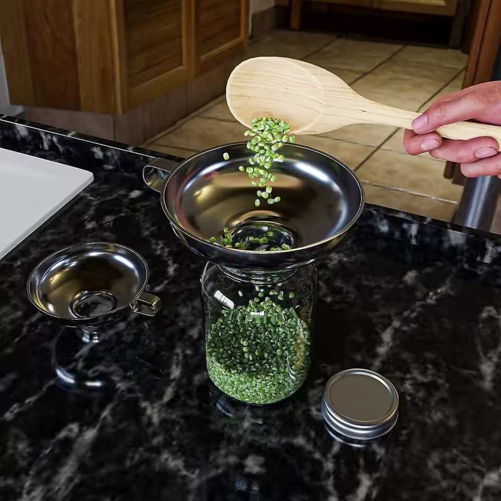 Premium Stainless Steel WideMouth Kitchen Funnel Large Diameter Jar Oil Pouring Tool 3