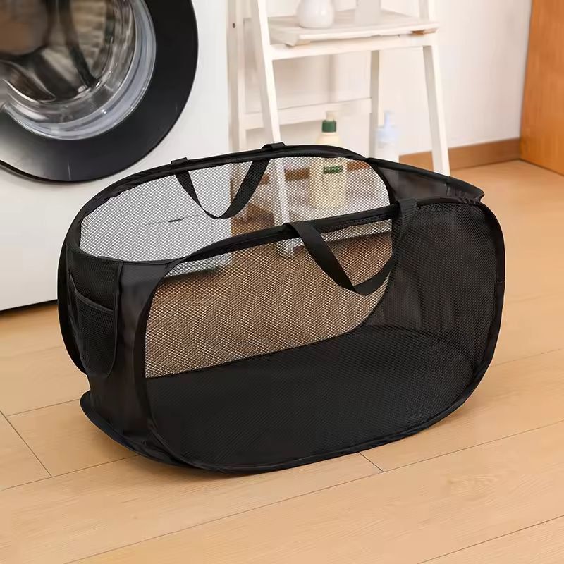 LargeCapacity Foldable Mesh Laundry Basket Handy Laundry Storage Hamper 9