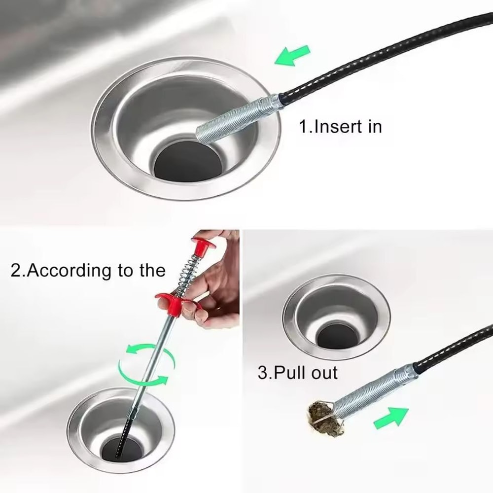 Flexible Drain Snake Tool EasyFlow Spring Hook Drain Cleaner 1