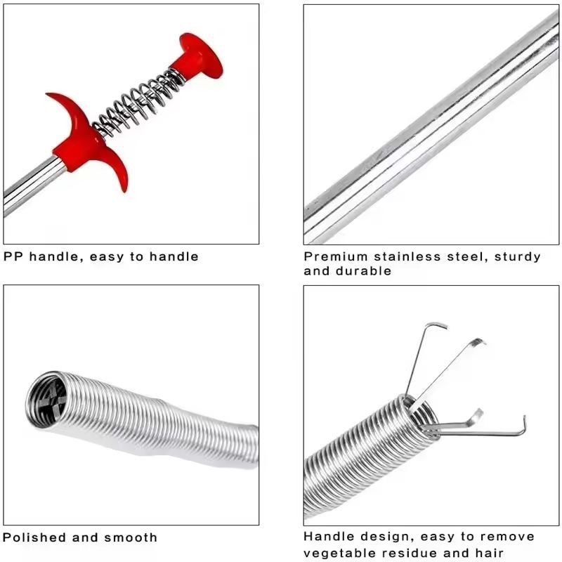 Flexible Drain Snake Tool EasyFlow Spring Hook Drain Cleaner 4