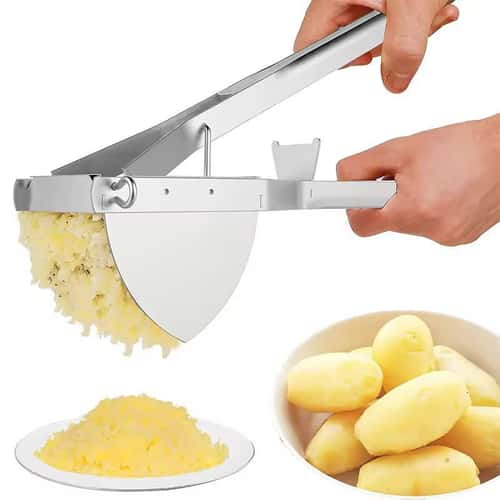 LMETJMA Stainless Steel Potato Ricer & Heavy-Duty Masher