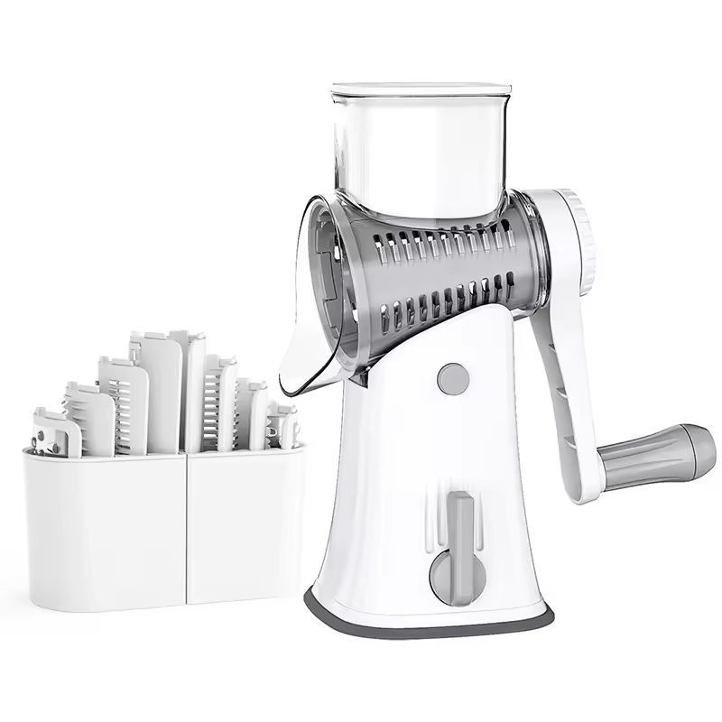 Compact 5in1 Rotary Cheese Grater Mandoline Slicer Multifunctional Vegetable Slicer Nut Chopper 6