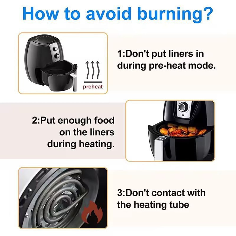 LMETJMA Premium Air Fryer Parchment Paper Liners 100Pack Perforated Square Sheets 2