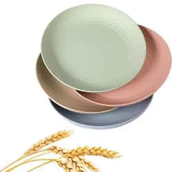lightweight wheat straw dinner plates set – unbreakable, reusable & family-safe dining plates