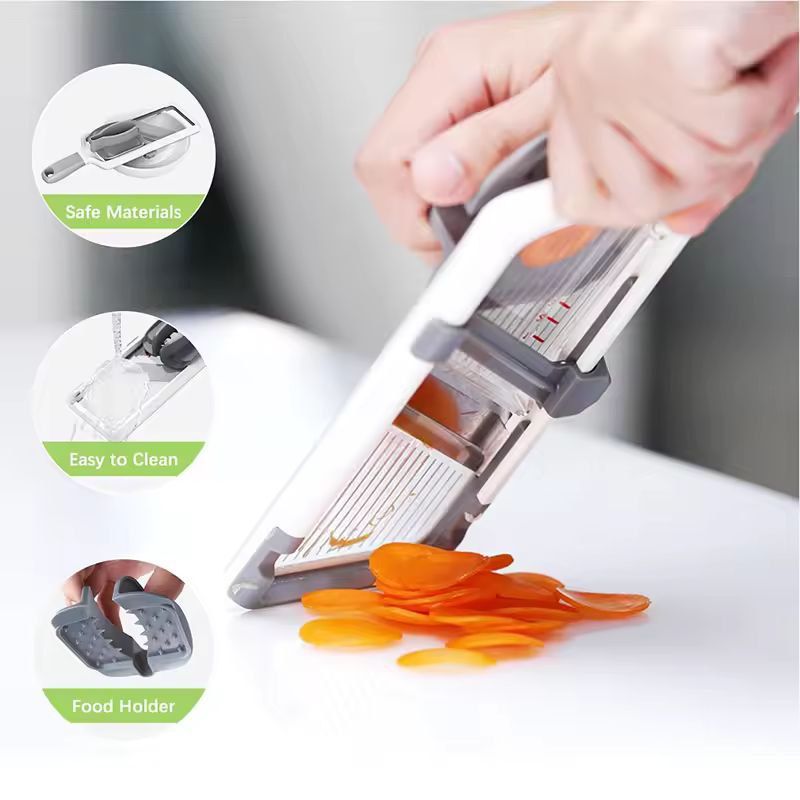 LMETJMA Adjustable Mandoline Vegetable Slicer Cheese Grater 2