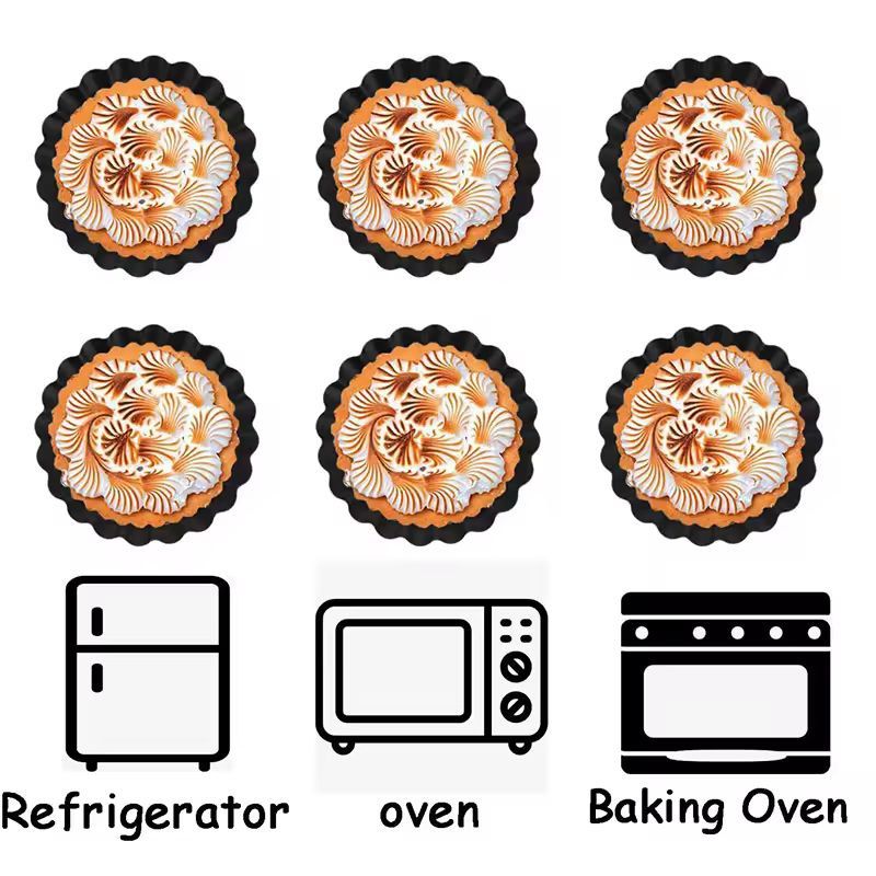 LMETJMA 8 Cm Nonstick Mini Tart Pans RemovableBottom Egg Tart Cupcake Molds 2