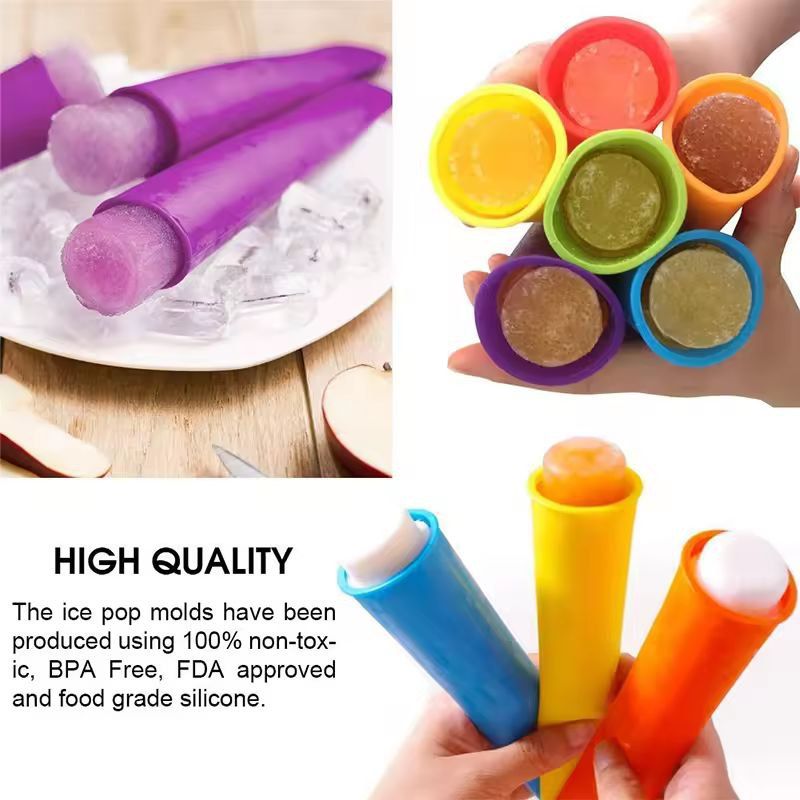 HealthySilk Reusable Silicone Ice Lolly Mold Kids Family Popsicle Maker 1