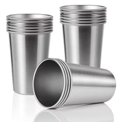 premium stainless steel pint cup set – durable, reusable metal tumblers for everyday use