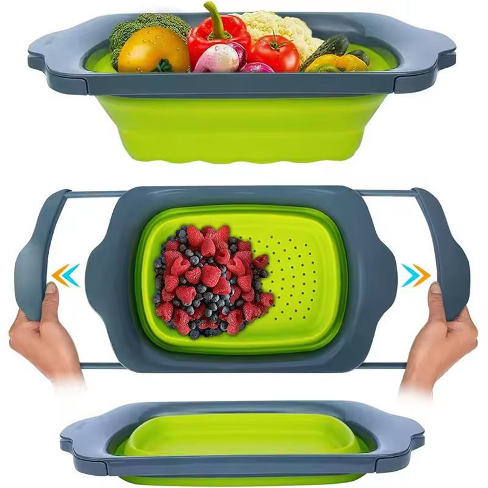 SmartSpace Extendable Sink Colander Foldable OverSink Fruit Vegetable Strainer 0