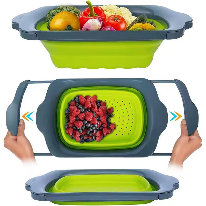 SmartSpace Extendable Sink Colander Foldable OverSink Fruit Vegetable Strainer 0