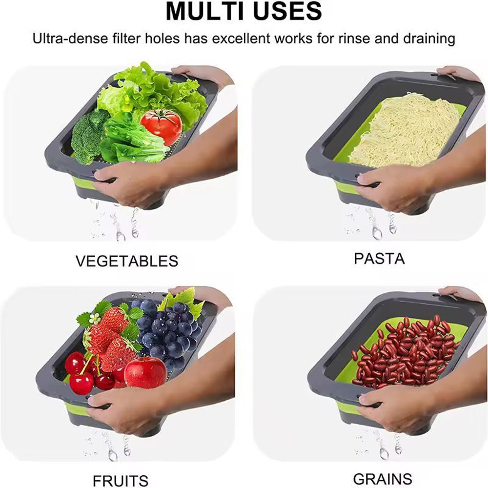 SmartSpace Extendable Sink Colander Foldable OverSink Fruit Vegetable Strainer 2