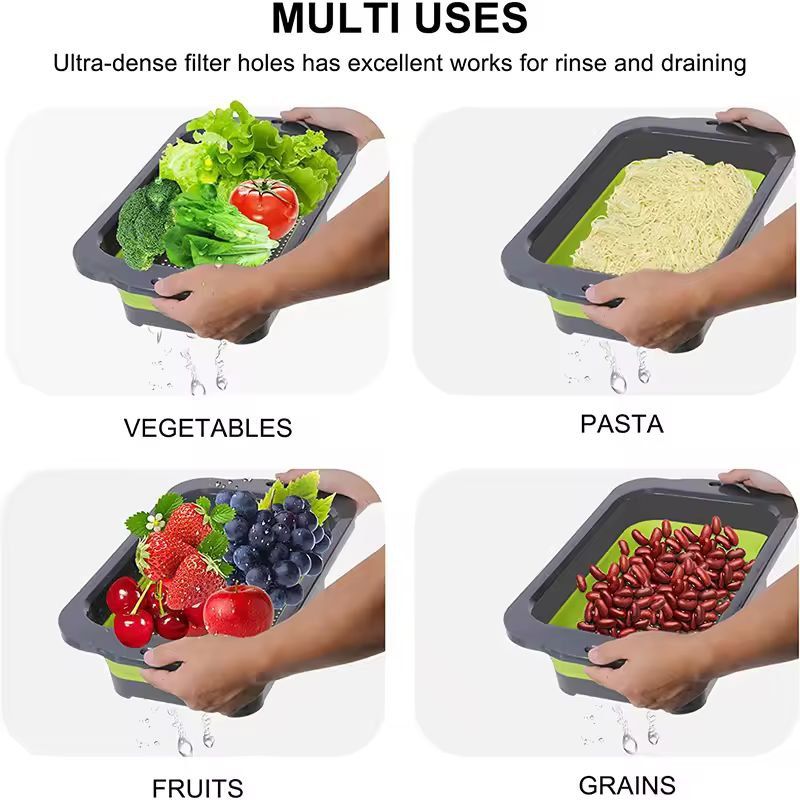 SmartSpace Extendable Sink Colander Foldable OverSink Fruit Vegetable Strainer 2