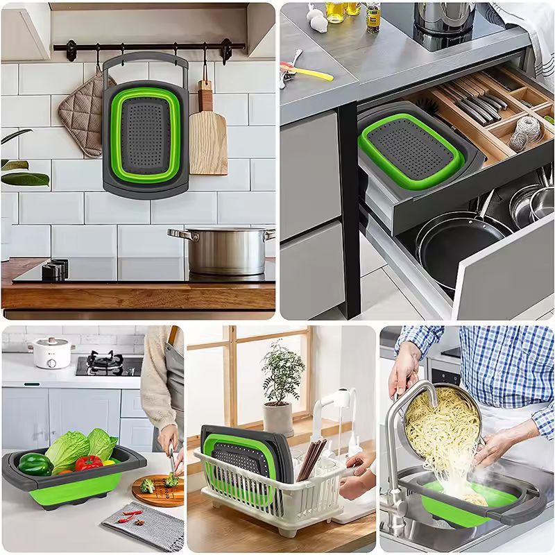 SmartSpace Extendable Sink Colander Foldable OverSink Fruit Vegetable Strainer 4