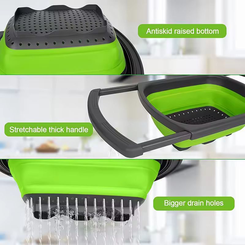 SmartSpace Extendable Sink Colander Foldable OverSink Fruit Vegetable Strainer 5