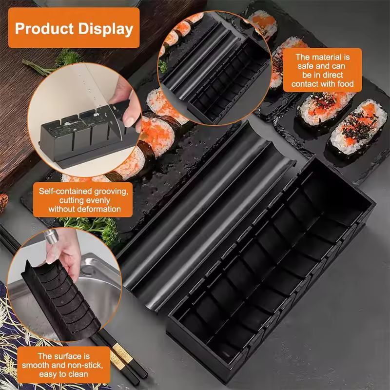 HomeChef 10Piece Sushi Maker Kit Easy DIY Sushi Mold Rice Roll Press 5