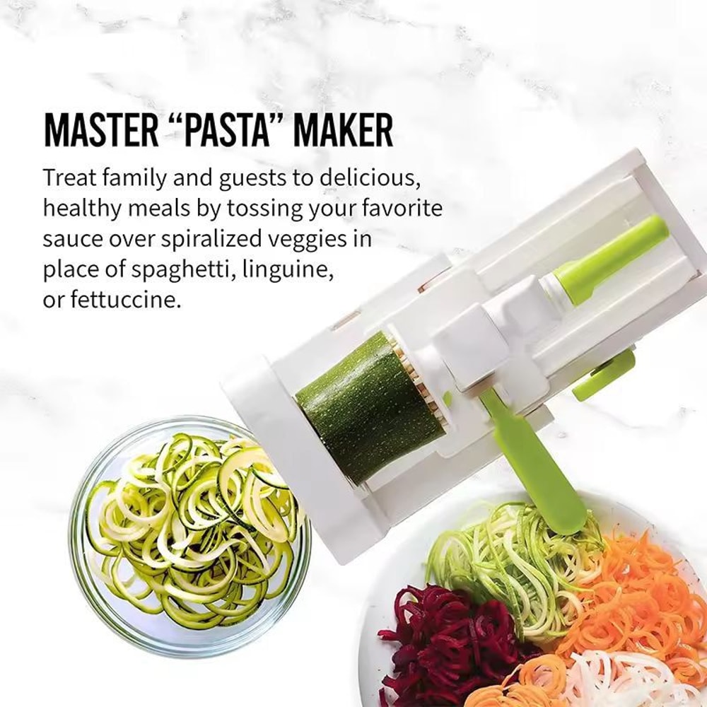 SmartPrep 5in1 Vegetable Spiralizer Slicer Foldable Veggie Pasta Cheese Grater 5