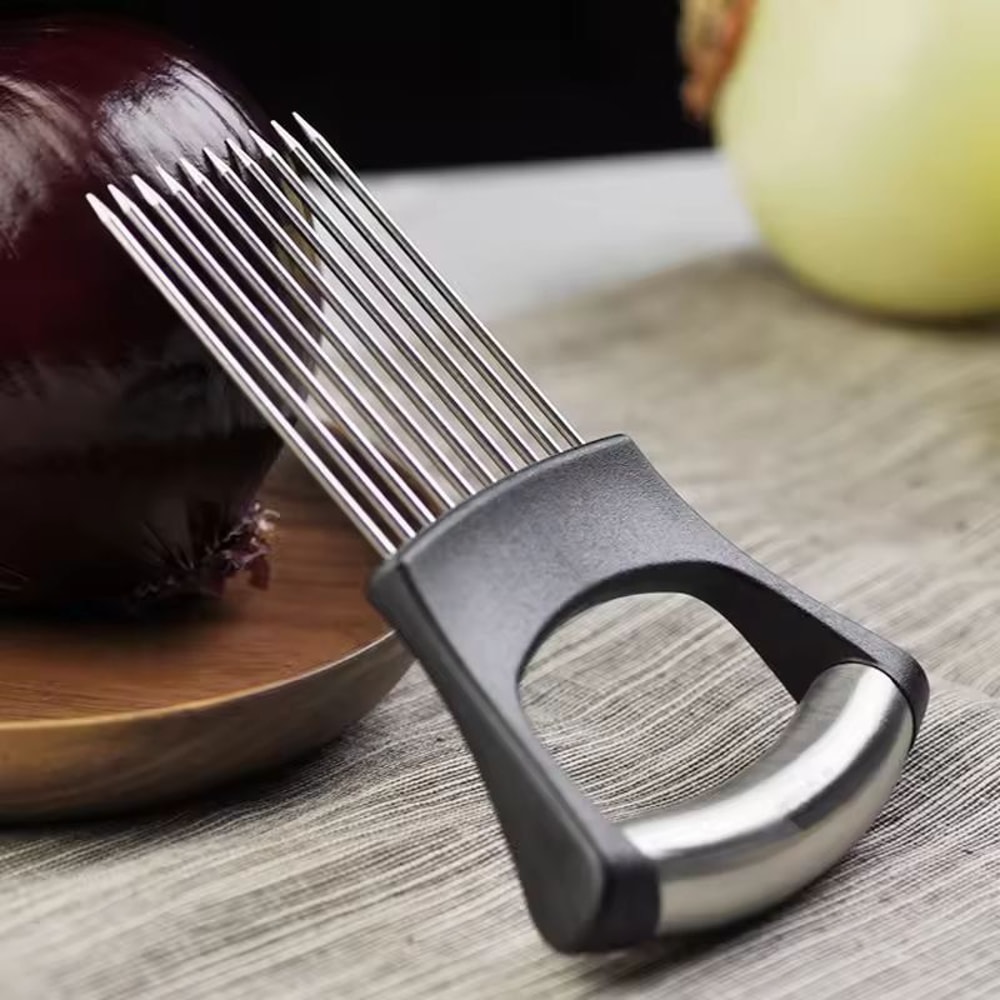 Premium Stainless Steel Vegetable Slicing Holder Precision Cutting Guide For Onions Tomatoes More 3