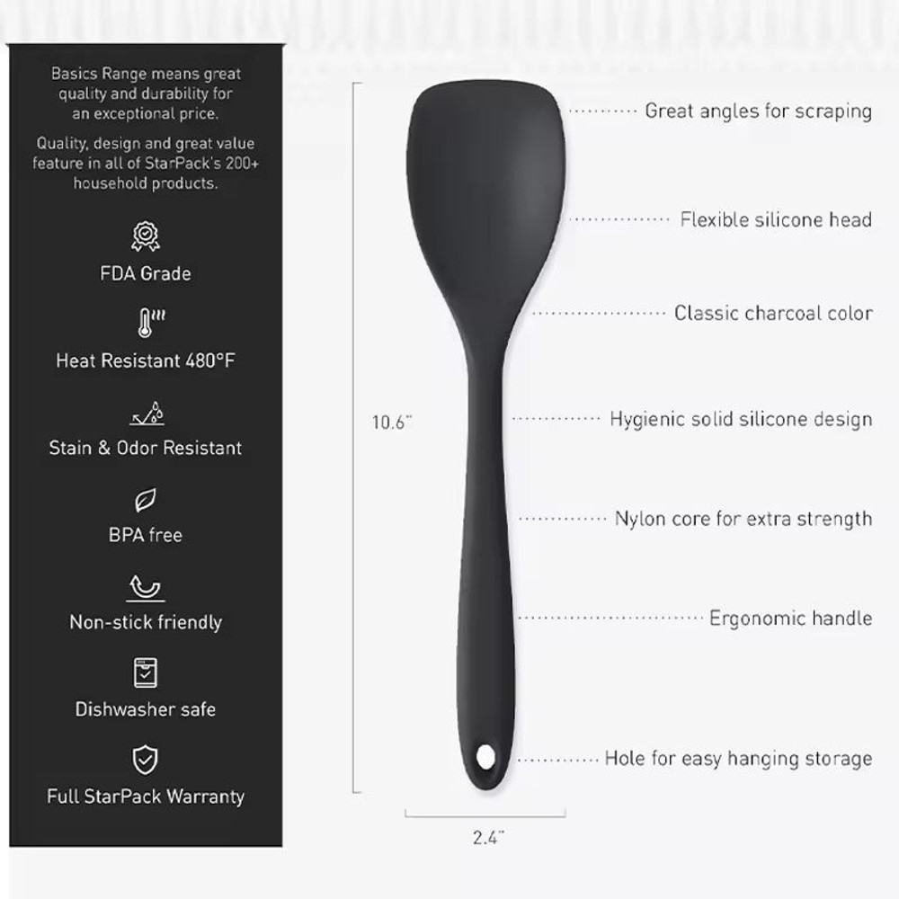 Premium HeatResistant Silicone Spoon Spatula Flexible Nonstick Baking Cooking Tool 5