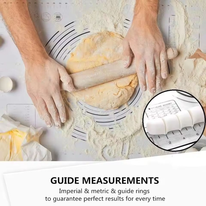 Premium Silicone Kneading Rolling Dough Mat Large NonStick Pastry Surface With Measurement Guides 1
