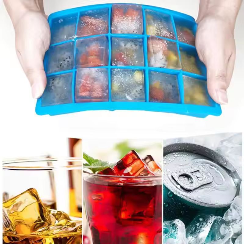 Venlohome Premium 24Cube Silicone Ice Tray With Lid FoodSafe Ice Drink Mold 0