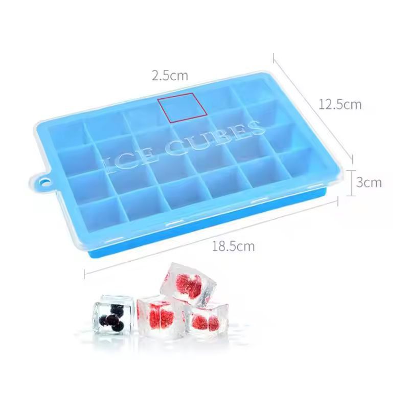 Venlohome Premium 24Cube Silicone Ice Tray With Lid FoodSafe Ice Drink Mold 2