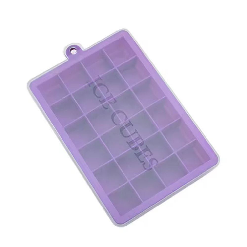 Venlohome Premium 24Cube Silicone Ice Tray With Lid FoodSafe Ice Drink Mold 7