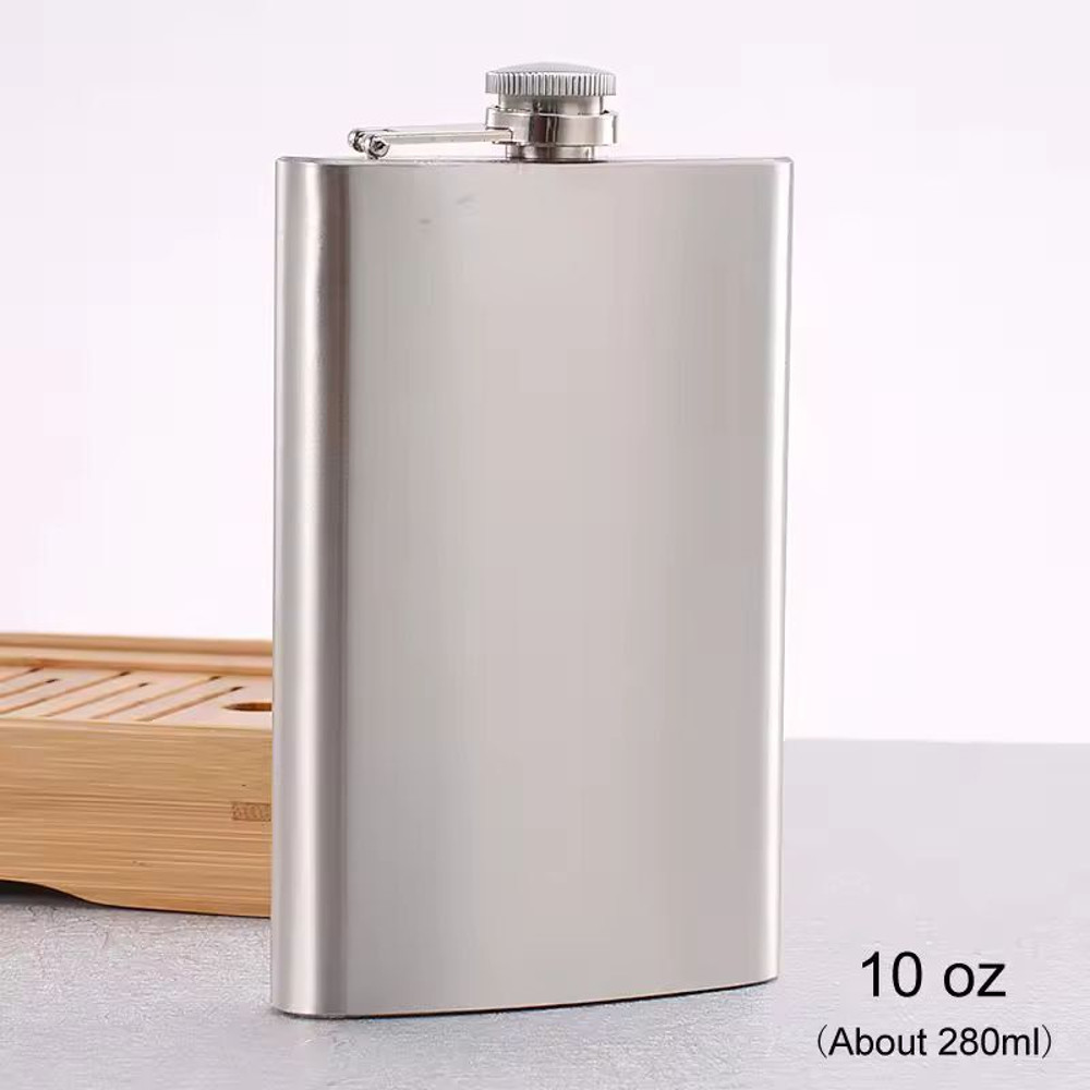 Compact Travel StainlessSteel Hip Flask 10 Oz Pocket Whisky Wine Bottle 9