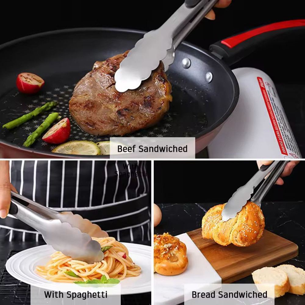 Premium Stainless Steel BBQ Kitchen Tongs 91216 Locking Grill Tool 5