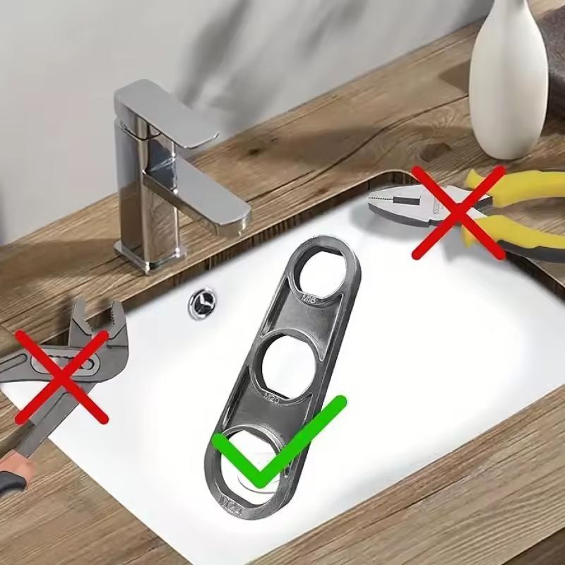 Universal 6in1 Faucet Aerator Key Wrench HeavyDuty Zinc Tool For Kitchen Bathroom Faucet Maintena 4