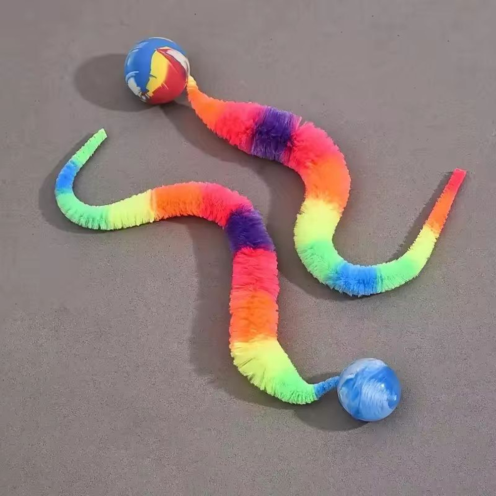 ActiveWriggle Geometric Worm Cat Toy NoBattery Realistic Wiggling Chase Toy 0