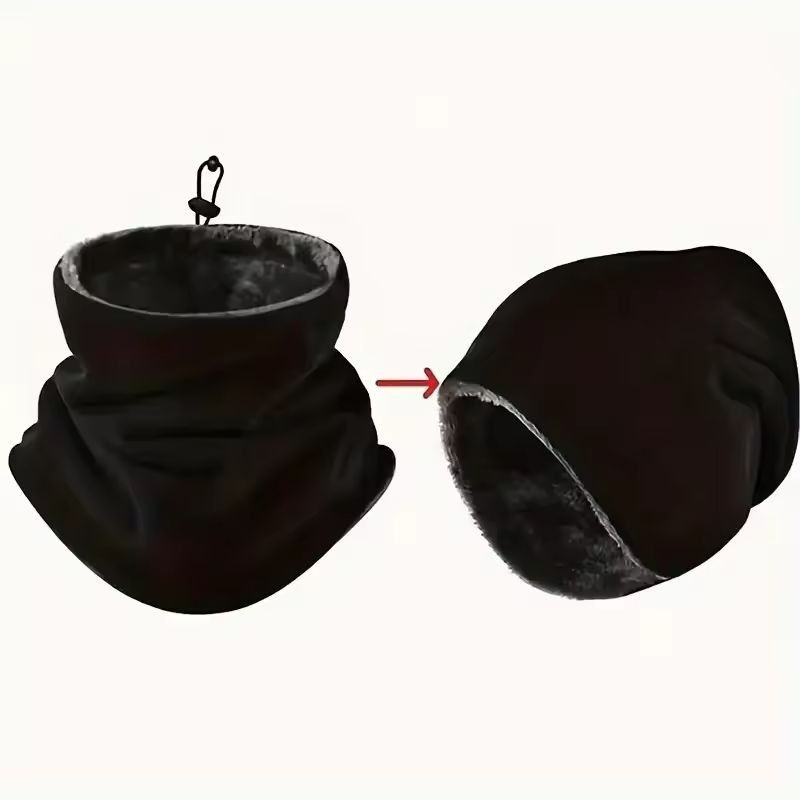 Mens Thermal Knit Neck Gaiter Breathable Windproof Fleece Lined Outdoor Warmer 2