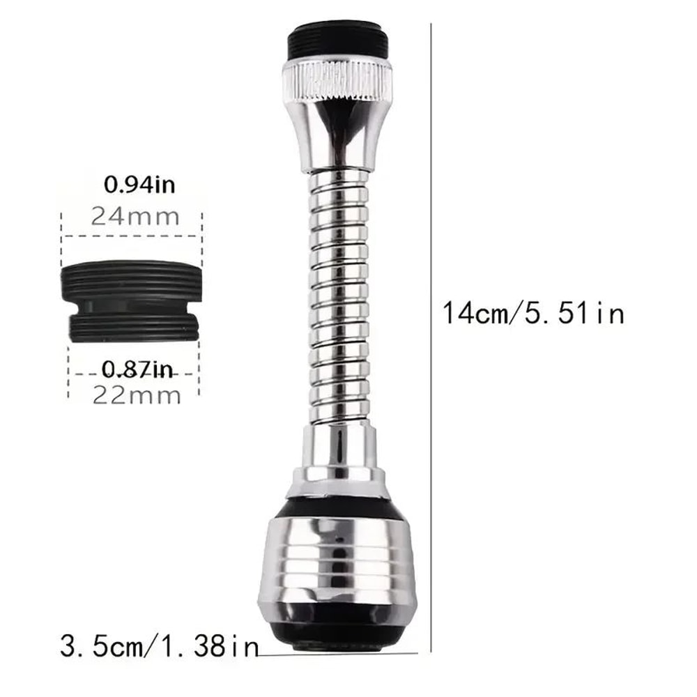 AquaFlex 360 Swivel Faucet Extender DualMode AntiSplash Aerator For Kitchen Bathroom 1