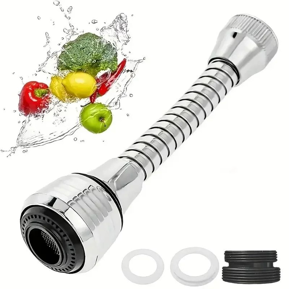AquaFlex 360 Swivel Faucet Extender DualMode AntiSplash Aerator For Kitchen Bathroom 4