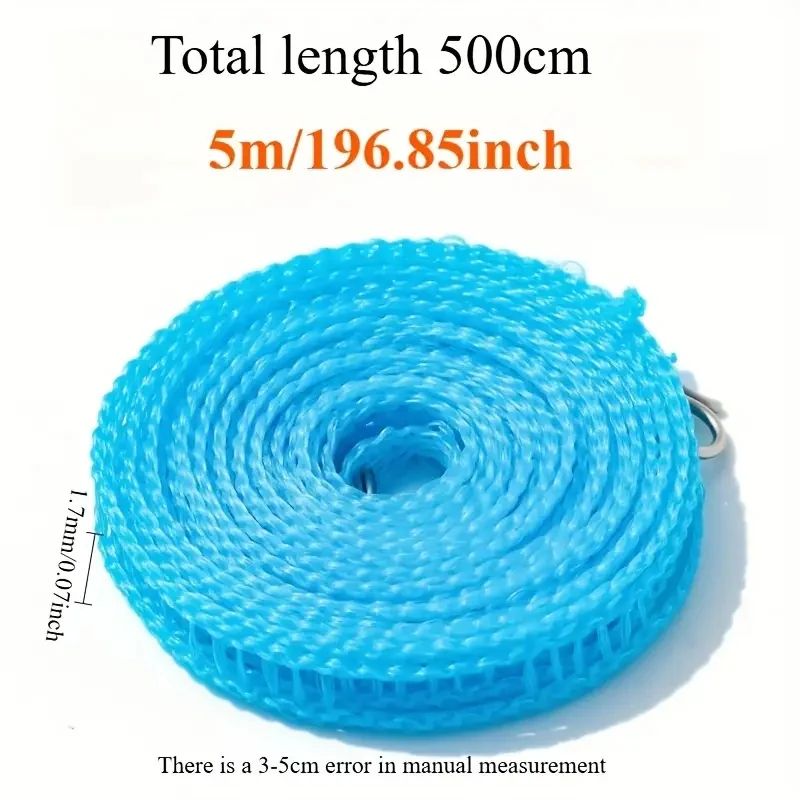 Compact Windproof Retractable Clothesline Portable 5 M Laundry Line For Home Travel Camping 3