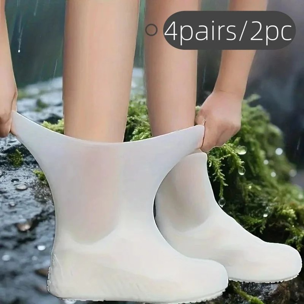AllWeather HeavyDuty NonSlip Waterproof Shoe Covers 4Pack 1