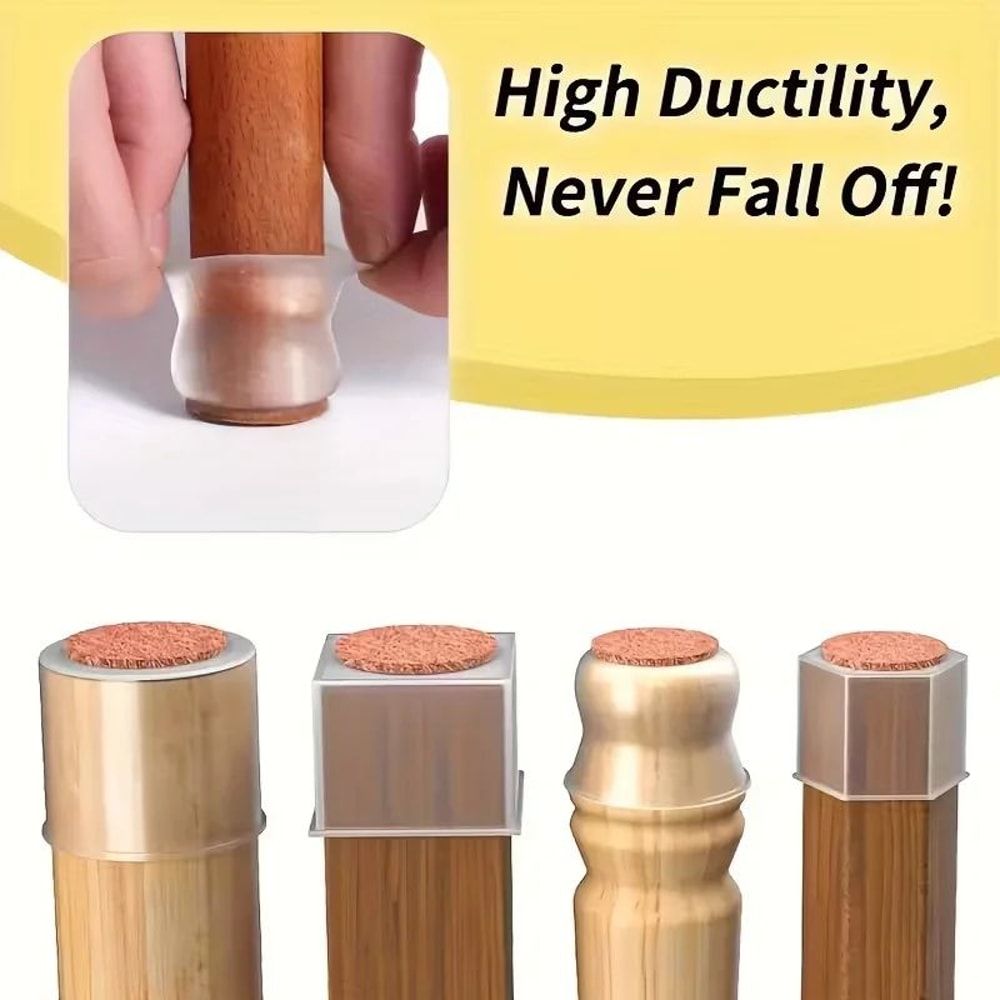 20Pack Clear NonSlip Chair Leg Floor Protectors With Felt Pads HeavyDuty Furniture Sliders For All 4