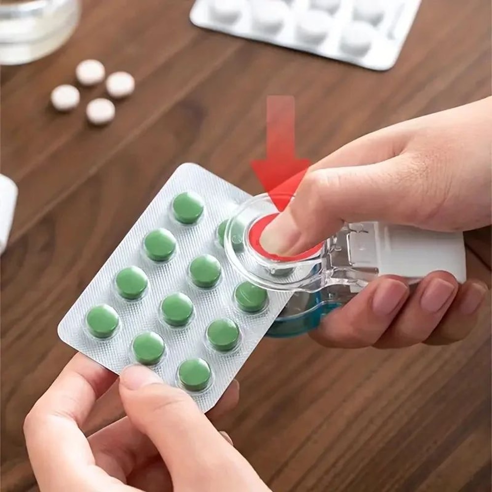 Portable Pill Organizer Splitter Compact Medication Dispenser For Travel Daily Use 0