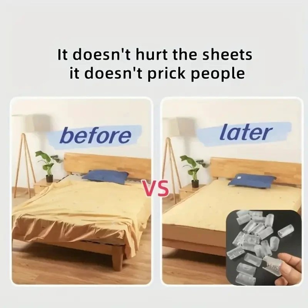 SmartGrip 20Pack Invisible Bed Sheet Clips NoSew Adjustable Mattress Quilt Grippers 3