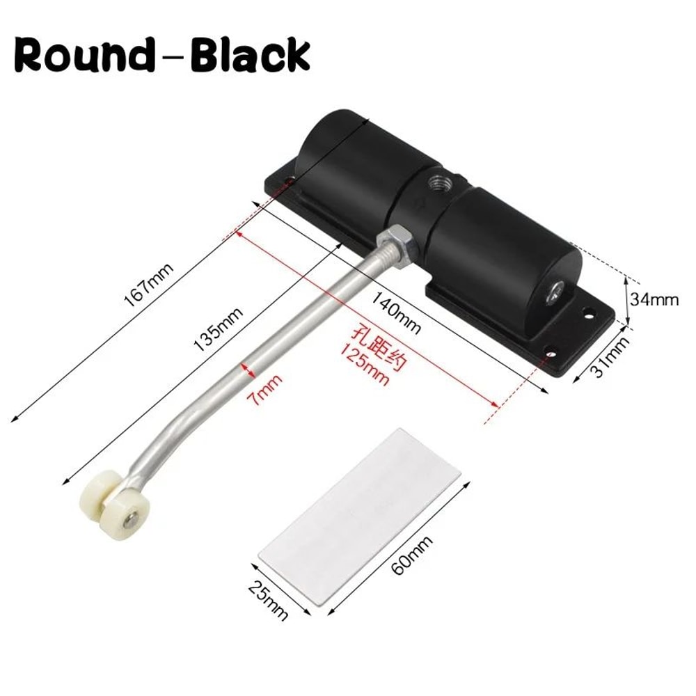 HeavyDuty 180 Automatic Door Closer Silent Adjustable SelfClosing Hinge 9