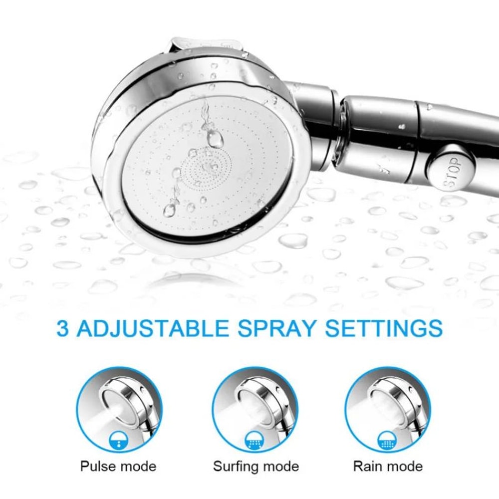 Detachable 3Mode HighPressure Handheld Rain Shower Head 3