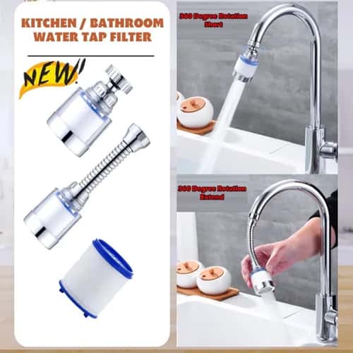 PureFlow Kitchen Faucet Water Filter - Tap-Mounted Filtration for Chlorine & Heavy Metal Removal