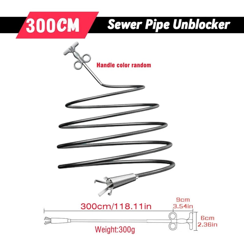 SmartFlow Sewer Pipe Unblocker HeavyDuty Drain Snake Pipe Dredging Tool 10