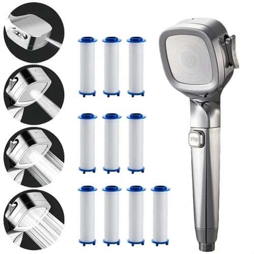 Premium 4-Mode High Pressure & Water-Saving Shower Head with On/Off Button