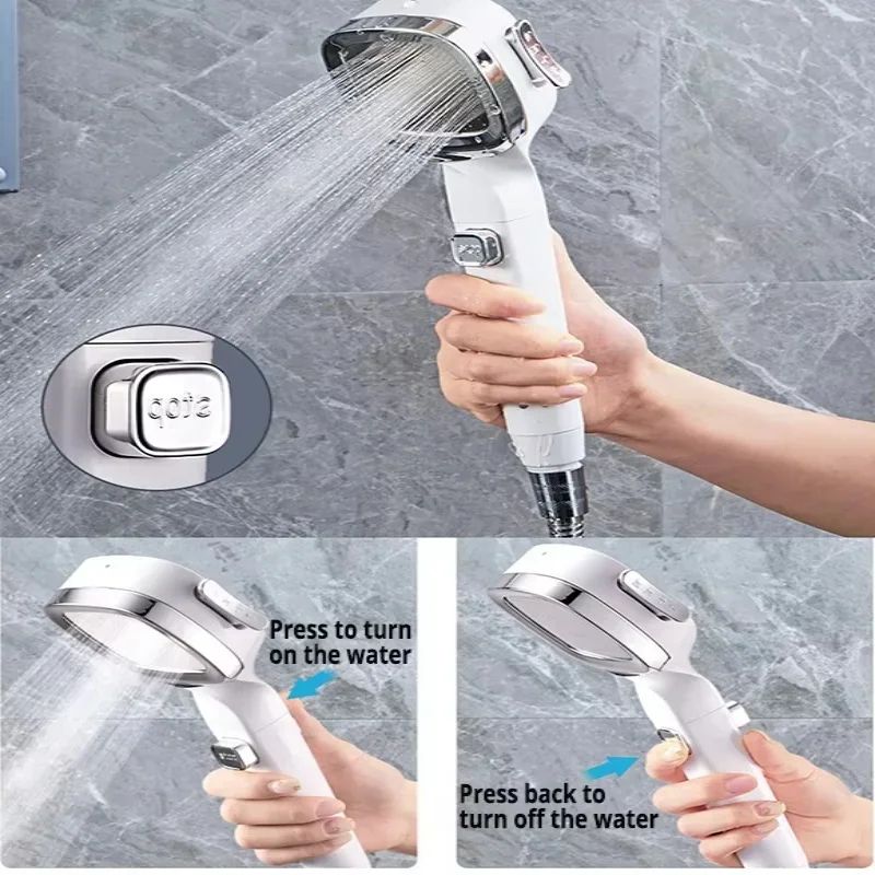 Premium 4Mode High Pressure WaterSaving Shower Head With OnOff Button 5