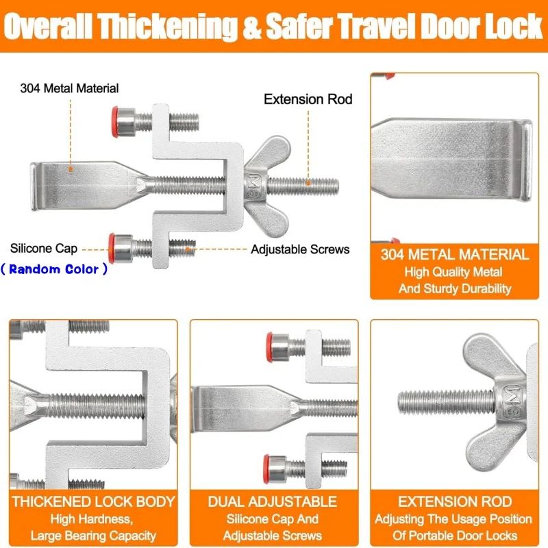 SecureStay Portable Travel Door Lock DualNut Safety Stopper 2