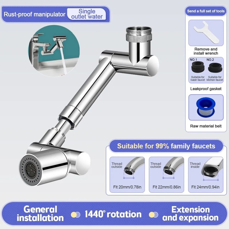 Rotatable 360 WaterSaving Faucet Aerator Adapter 7